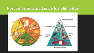 Porciones adecuadas de los alimentos
 