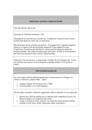 Valoració Materials Aa