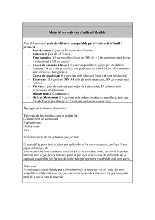 Valoració Materials Aa