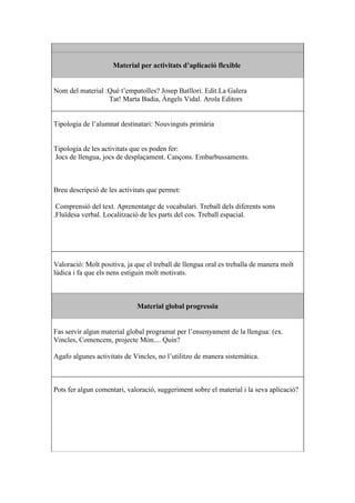 Valoració Materials Aa