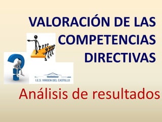 VALORACIÓN DE LAS
     COMPETENCIAS
        DIRECTIVAS

Análisis de resultados
 