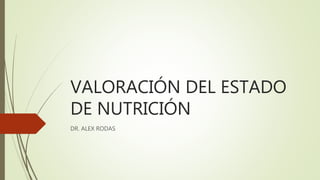 VALORACIÓN DEL ESTADO
DE NUTRICIÓN
DR. ALEX RODAS
 