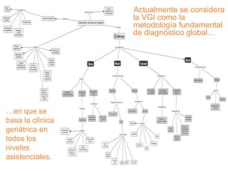 Actualmente se considera
la VGI como la
metodología fundamental
de diagnóstico global…

…en que se
basa la clínica
geriátrica en
todos los
niveles
asistenciales.

 