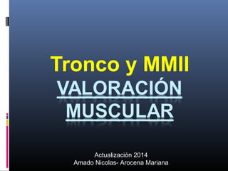 Tronco y MMII 
Actualización 2014 
Amado Nicolas- Arocena Mariana 
 