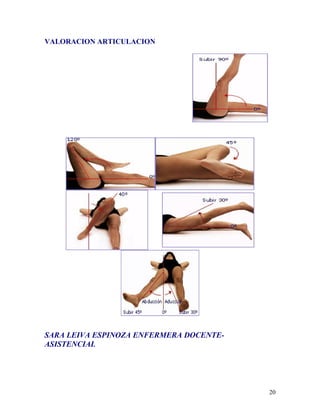 VALORACION ARTICULACION




SARA LEIVA ESPINOZA ENFERMERA DOCENTE-
ASISTENCIAL




                                         20
 