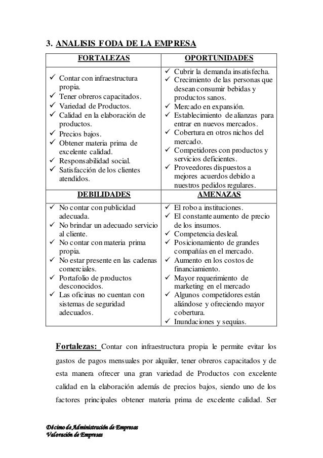 Valoracion de empresa privada de la coop. de produccion 