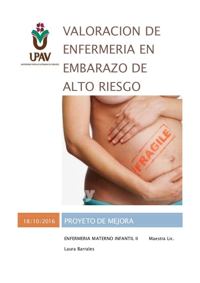 Valoracion De Enfermeria En Embarazo De Alto Riesgo