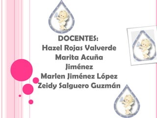 DOCENTES:
Hazel Rojas Valverde
Marita Acuña
Jiménez
Marlen Jiménez López
Zeidy Salguero Guzmán
 