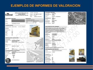EJEMPLOS DE INFORMES DE VALORACION
 
