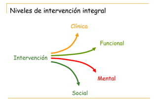Niveles de intervención integral Intervención Social Funcional Mental Clínica 