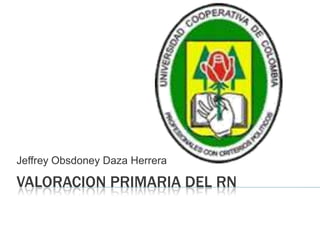Valoracion primaria del rn Jeffrey Obsdoney Daza Herrera 