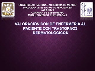 UNIVERSIDAD NACIONAL AUTONOMA DE MEXICO
FACULTAD DE ESTUDIOS SUPERORORES
ZARAGOZA
CARRERA DE ENFERMERIA
MODULO MEDICO QUIRÚRGICA II
 
