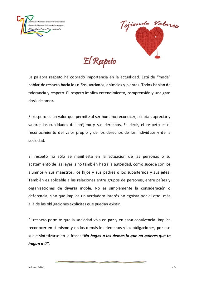 Valor del respeto