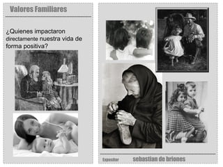 Valores Familiares Expositor   sebastian de briones ¿Quienes impactaron  directamente  nuestra vida de forma positiva? 