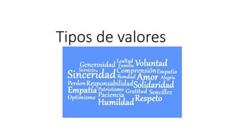 Tipos de valores
 