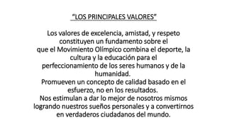 Valores de los juegos olímpicos | PPTX