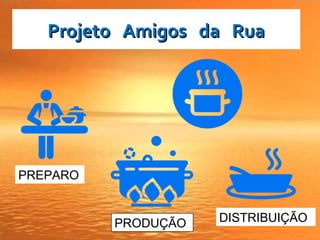 Projeto Amigos da RuaProjeto Amigos da Rua
PREPARO
PRODUÇÃO DISTRIBUIÇÃO
 