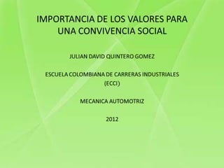 Valores ecci