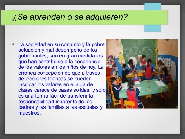 Valores en los niños