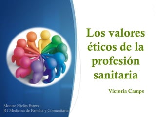 Los valores
éticos de la
profesión
sanitaria
Victoria Camps
Montse Niclòs Esteve
R1 Medicina de Familia y Comunitaria
 