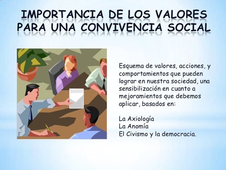 Valores para una convivencia social