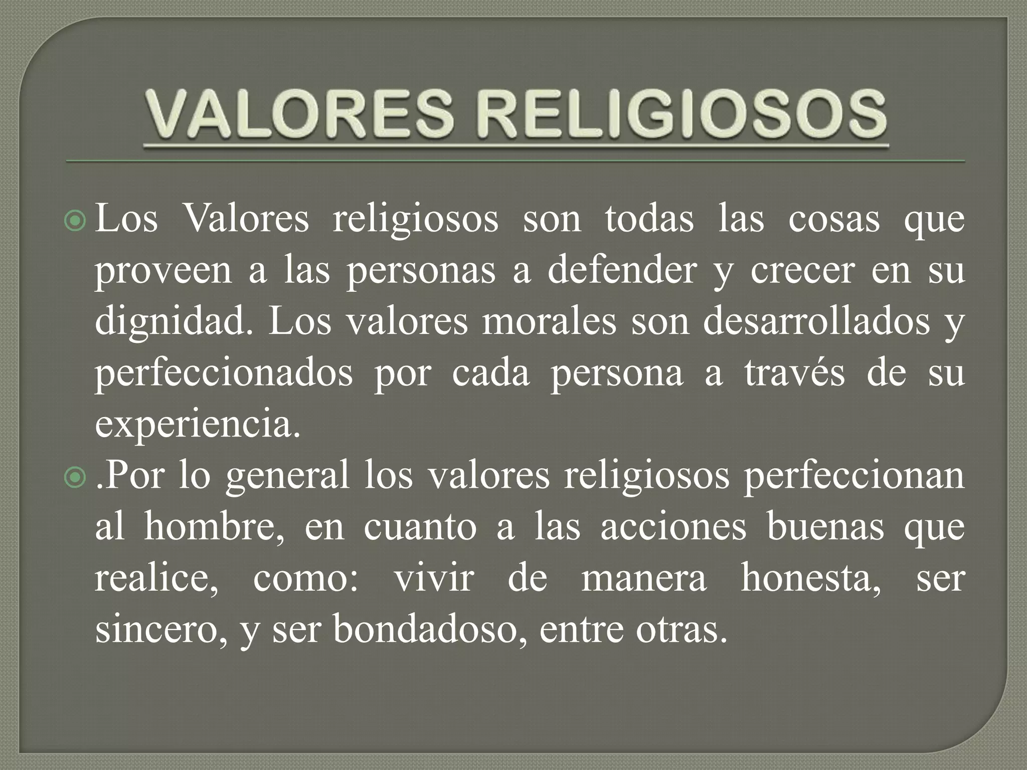 Valores religiosos | PPTX
