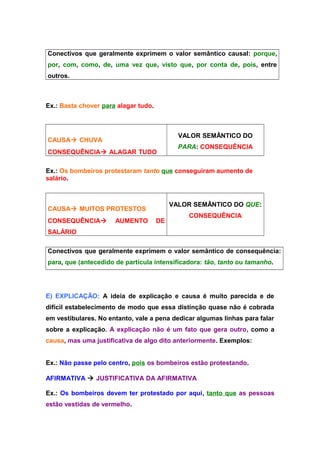 Valores semânticos dos conectivos | DOC