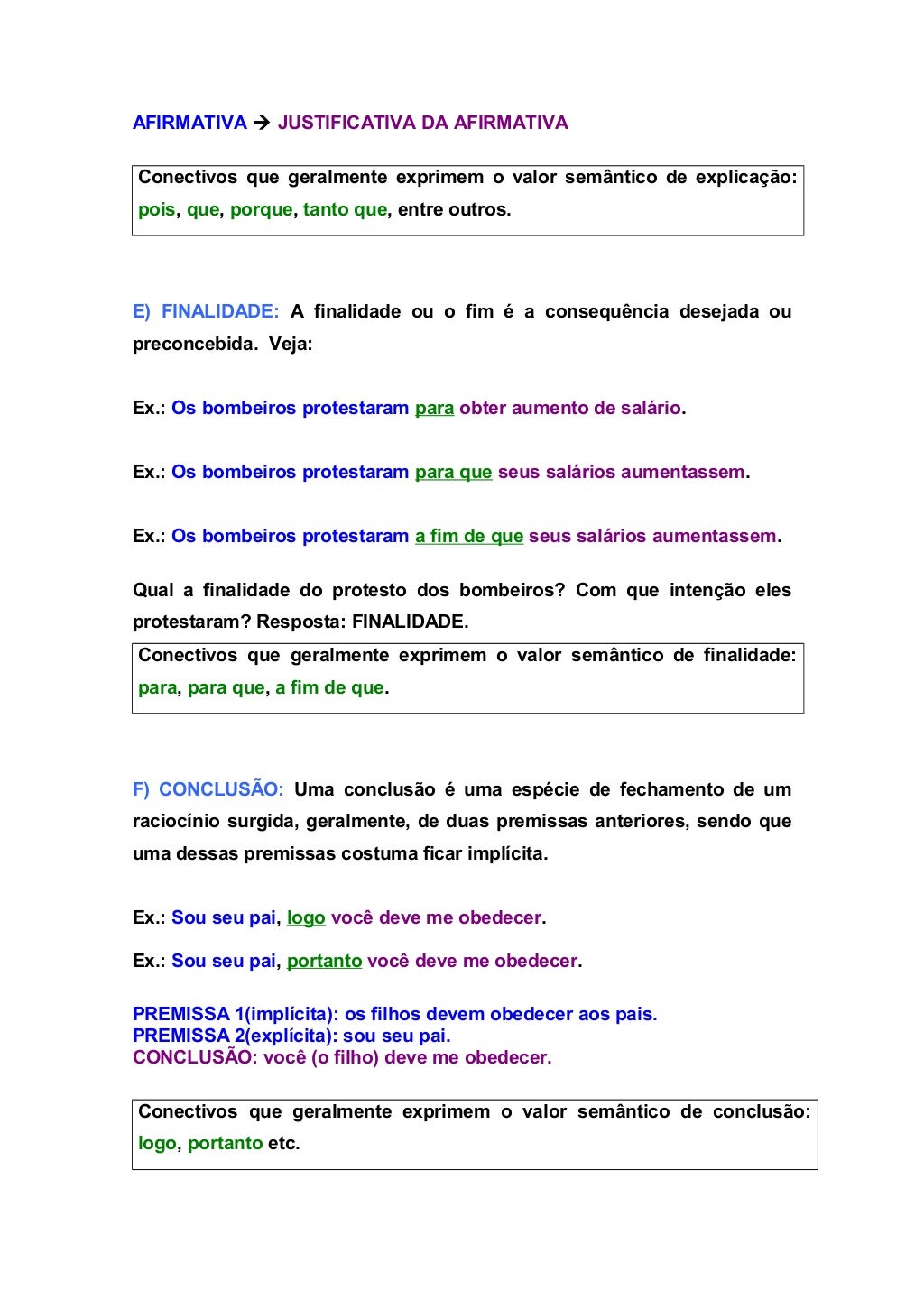 Valor Semântico Dos Conectivos - FDPLEARN