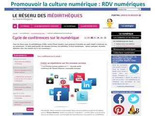 Promouvoir la culture numérique : RDV numériques
 