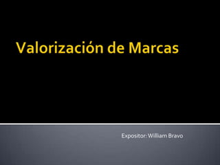 Valorización de Marcas Expositor: William Bravo 