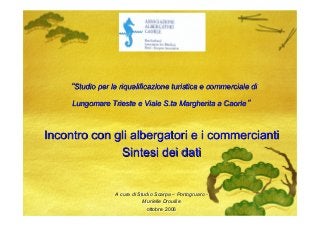 Studio per la riqualificazione turistica e commerciale di
Lungomare Trieste e Viale S.ta Margherita a Caorle
Incontro con ...