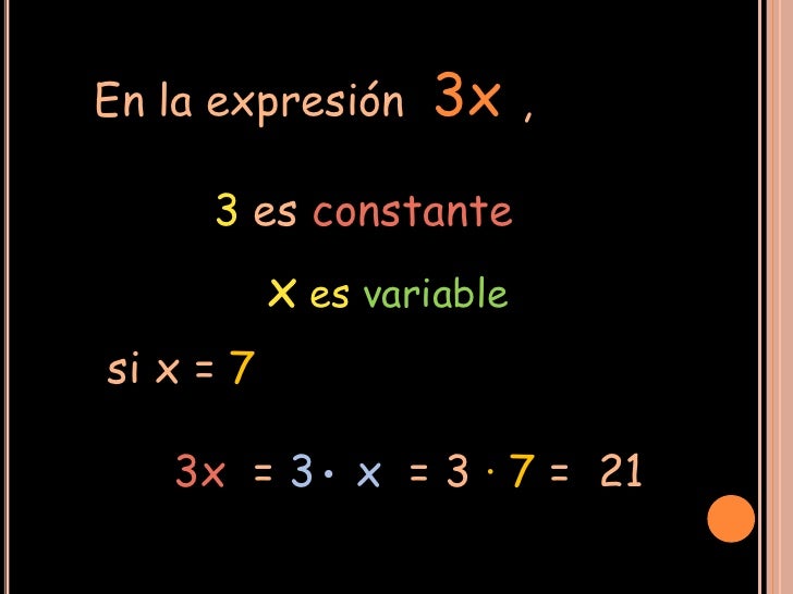 Valor numérico de una expresión Algebraica