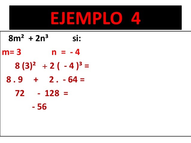 Valor numerico de un termino algebraico