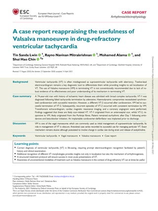 Valsalva manoeuvre in drug refractory ventricular tachycardia | PDF