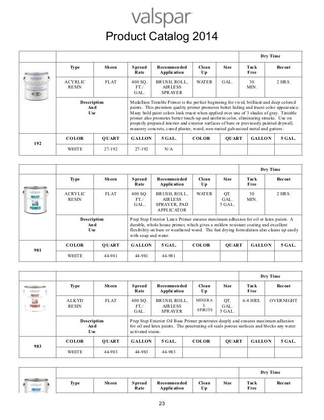 Valspar Paint Catalog