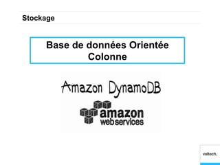 Stockage


     Base de données Orientée
             Colonne
 