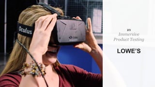 2/3
Immersive
Product Testing
LOWE’S
 
