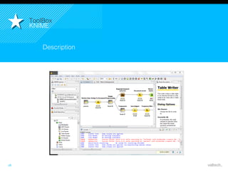 18
Description!
ToolBox!
KNIME!
 