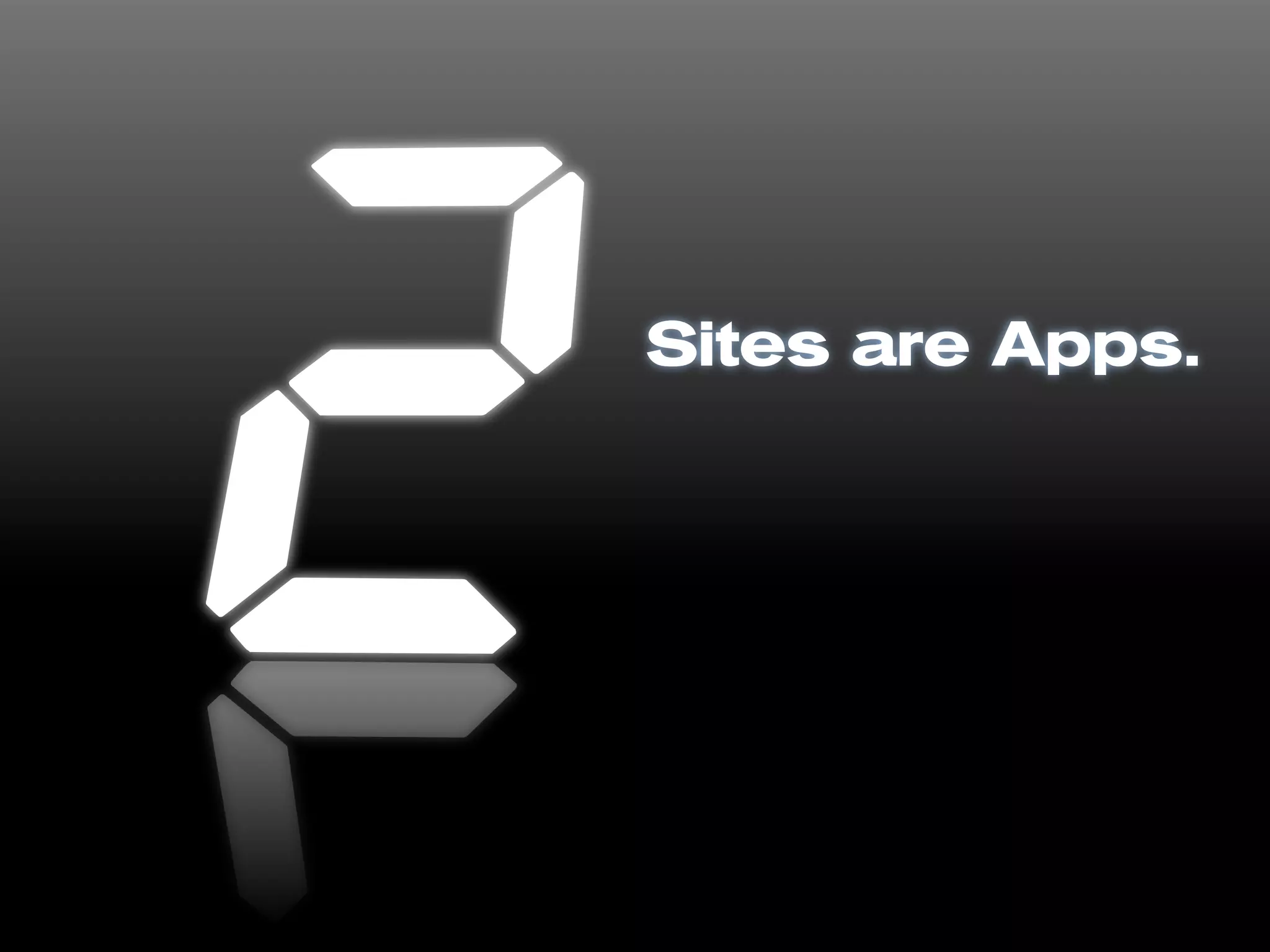 Sites are Apps.
 
