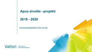 Apua aivoille –projekti
2018 - 2020
Henkilöstöpäällikkö Outi Arvola
 