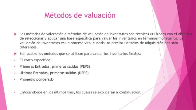 Valuación de materia prima