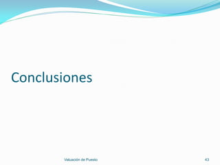 Conclusiones




       Valuación de Puesto   43
 