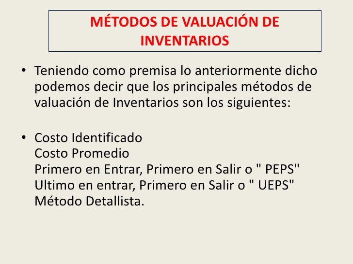 Valuacion y metodos de valuacion