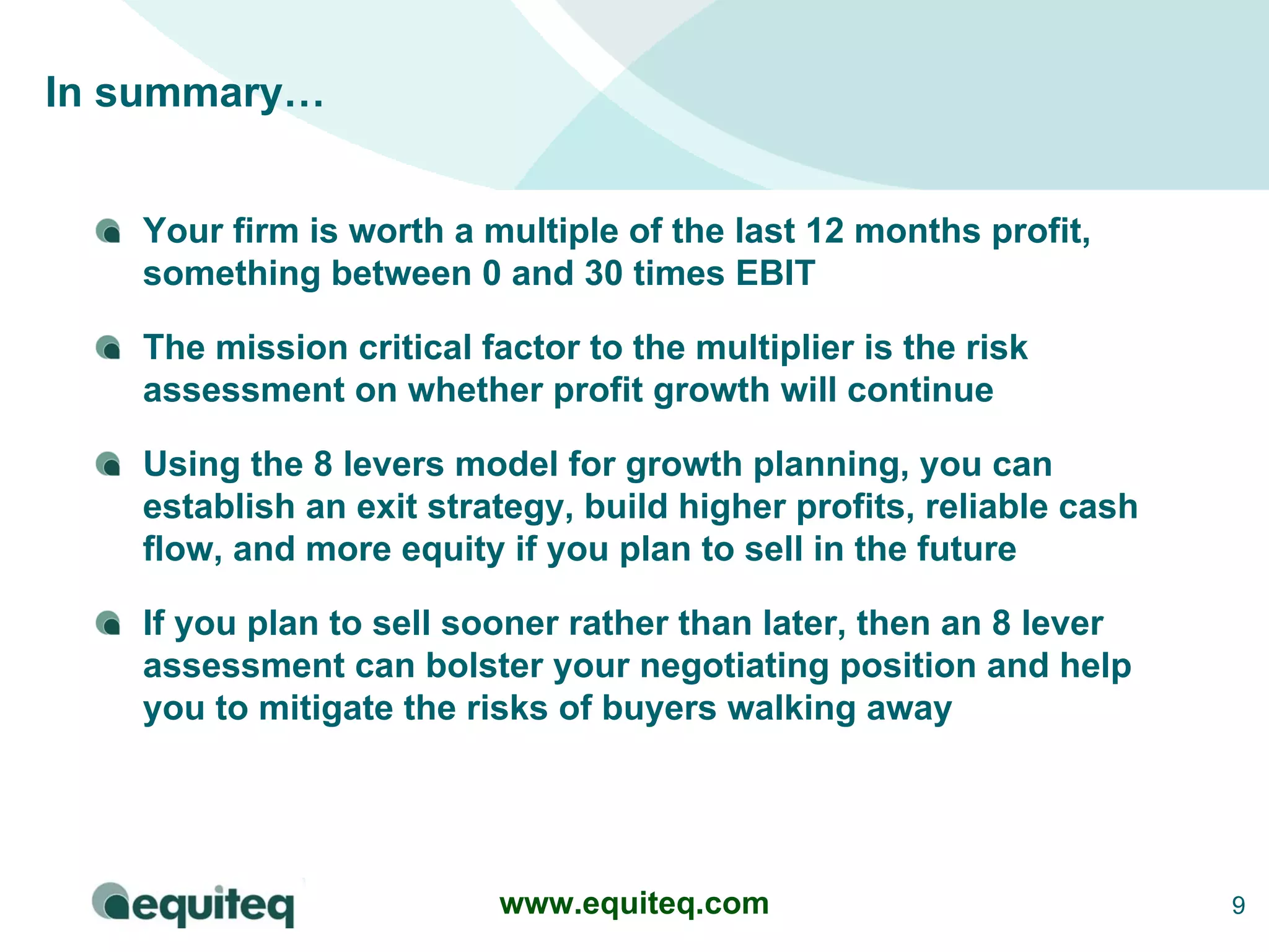 Consulting Company Valuation Model