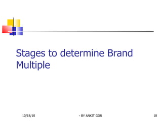 Stages to determine Brand Multiple 10/18/10 - BY ANKIT GOR 