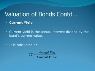 Valuation of Bonds and Shares | PPT