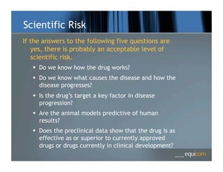 Science Risk Execution Risk Vc MaRS Best practices: Valuations in the biotech industry - Wayne Schnarr ...