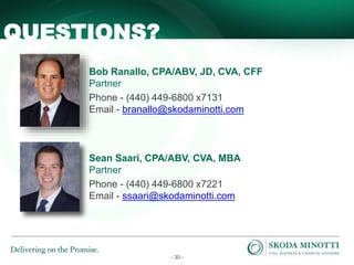 Valuation Issues in Developing and Executing Buy-Sell Agreements | PPTX