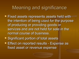 Valuation of fixed assets | PPT