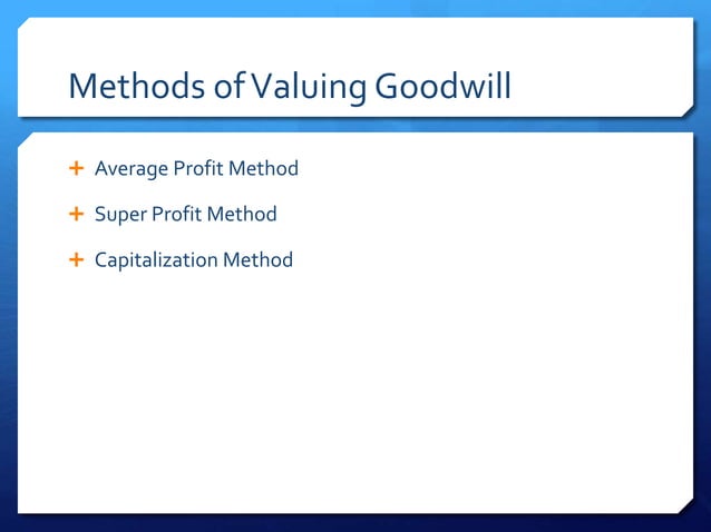 Valuation of goodwill | PPTX | Mergers and Acquisitions | Business ...